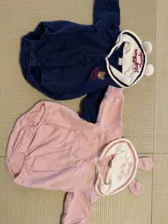 フード付きロンパース2点セット