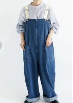 美品サマンサモスモスオーガニックコットン混デニムサロペット/パンツ