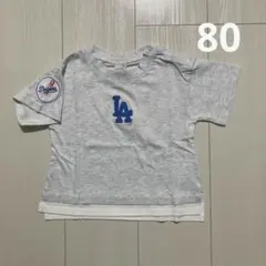 プティマイン☆MLBロゴ刺繍Tシャツ80