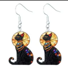 インポートピアス エジプト風黒猫デザイン