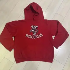 古着 パーカー ウィスコンシン大学 レッド