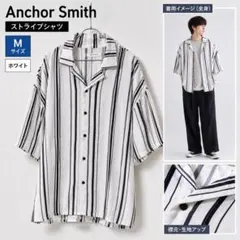 Anchor Smith 春夏きれいめ ストライプシャツ 白 Mのサムネイル