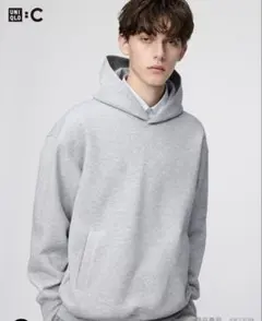 UNIQLO Cスウェットオーバーサイズプルパーカー gray Sサイズ