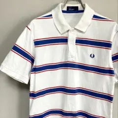 FRED PERRY フレッドペリー ポロシャツ 襟付きシャツ S ボーダー 白