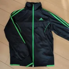 adidas ClimaLite ジャージ ジャケット ブラック/グリーン