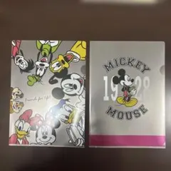 ディズニー　ミッキーマウス　クリアファイル　2枚セット