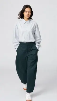 ユニクロC ブロードオーバーサイズシャツ　ストライプ