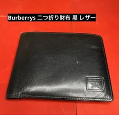 Burberrys 二つ折り財布 黒 レザーのサムネイル