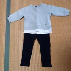 petit main トレーナー 90 cm ユニクロワッフル素材ズボン90cm