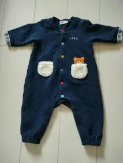 ミキハウス　ホットビスケッツ　ネイビー ロンパース 70