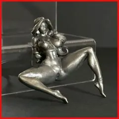 Brass Beauty Statue, Nude Woman with Legs Open, Antique Retro Sexy Artwork