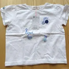 【新品未使用】音符とリボン刺繍 Tシャツ 110サイズ