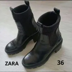 最終価格！ZARA サイドゴアブーツ 36 ブラック