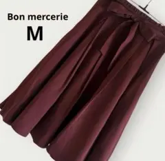 Bon mercerie フレアスカート ボルドー ワインレッド M 上品のサムネイル