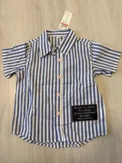 半袖シャツ 90サイズ 青と白のストライプ