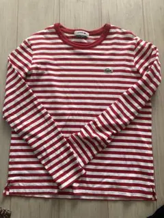 ビームスボーイLACOSTE 赤白ストライプ 長袖Tシャツ