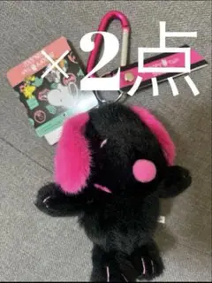 新品2点セットSNOOPY スヌーピー Black pinkカラビナ新宿限定