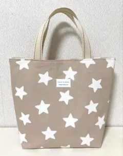 ハンドメイド　トートバッグ　レトロ　星柄　北欧風