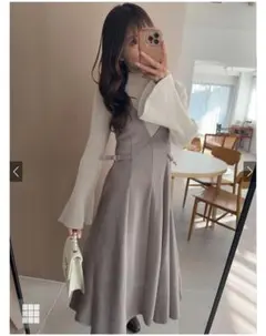 GRL サイドベルトスエードポンチフレアジャンパースカート[dk933a]