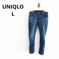 UNIQLO ストレッチスキニーデニムパンツ ブルー L 綿