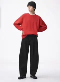 新品★GU バレルレッグジーンズ ブラック★サイズ38 3L