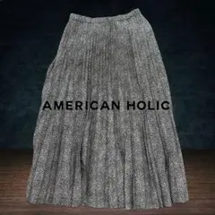 【美品】AMERICAN HOLIC レオパード柄 プリーツロングスカート F