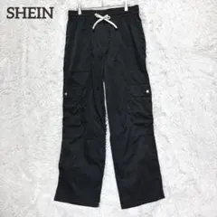 シーイン　カーゴパンツ　ブラック　L カジュアル　ウエストゴム　アウトドア