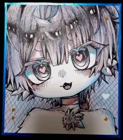 オリジナルキャラクター ミニ色紙 手描き イラスト