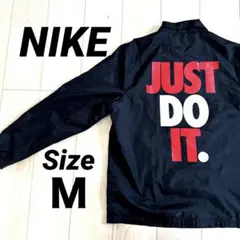 美品 NIKE ナイキ JUST DO IT ナイロン コーチジャケット L 黒