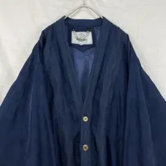 80s 90s facheng ナイロン カーディガン ネイビー ヴィンテージ