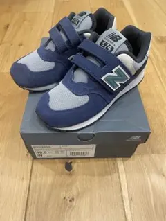 New Balance 574 キッズシューズ 18.0 ネイビー/グレー