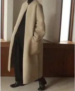 クリーム色 フリース ボアロングコート todayful