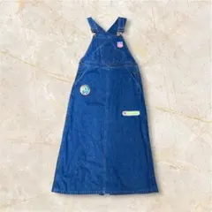 ESTACOTデニム ジャンパースカート ワッペン付き