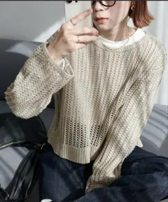 DISCOAT ラメメッシュプルオーバー