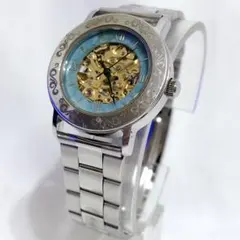 希少 ✨　SAAD サード 自動巻き スケルトン アラベスク ターコイズ　裏スケのサムネイル