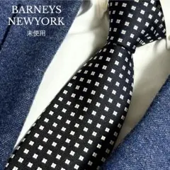 BARNEYS NEWYORK ネクタイ ダークネイビー パターン柄のサムネイル