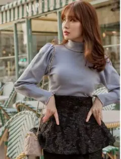 Crystal Embellished Turtleneck Knit Top