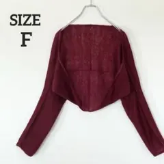 ボレロ カーディガン ラメ入り ショート丈 ボルドー 羽織り 透け感 パーティー