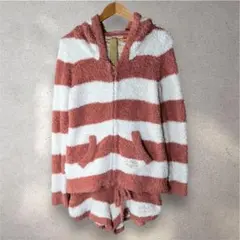 【ジェラートピケ】モコモコセットアップ ボーダー パーカー ショートパンツ