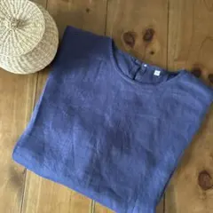 試着のみ 無印MUJI リネン（ヘンプ）レーヨン ワイドプルオーバーブラウス