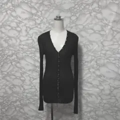 極美品　JIL SANDER シアーリブカーディガン　ロング丈　レーヨンコットンのサムネイル
