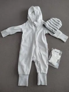 reima フード付きカバーオール　白