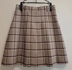 Honeys チェック柄スカート　茶色系　L