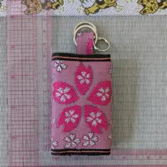 畳ヘリ　畳縁　ミニウォレット　小物入　キーホルダー　ＨＡＮＡ香織ブロッサムピンク