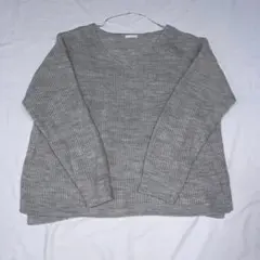 GU Vネック ニット 長袖 グレー XL