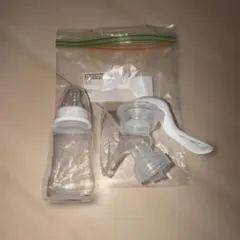 小型透明哺乳瓶と搾乳機付属品セット