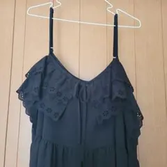 新品⭐ブラックフリルキャミワンピース4L　大きいサイズ