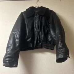 EMODA ブラックレザークロップドジャケット