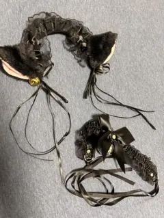 猫耳カチューシャ チョーカー セット ブラック