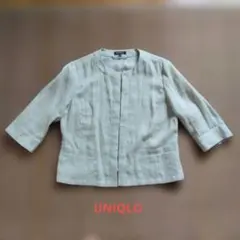 ユニクロ　プレミアムリネンノーカラージャケットのサムネイル